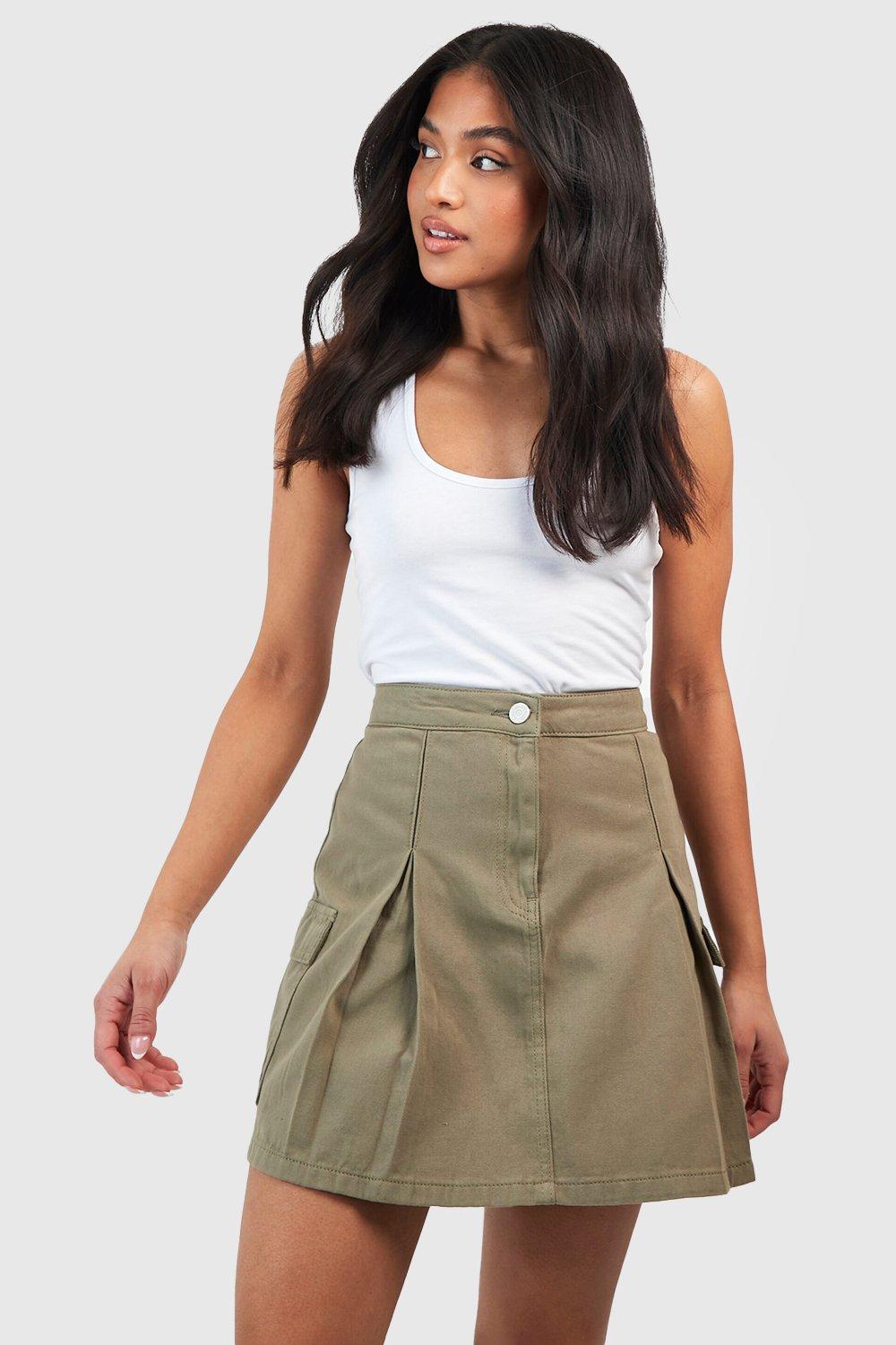 A line clearance khaki skirt